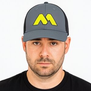 TaylorMade Gray and Black Hat with Yellow Logo